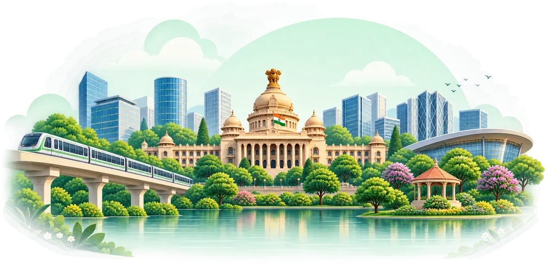 Bangalore skyline and landmarks