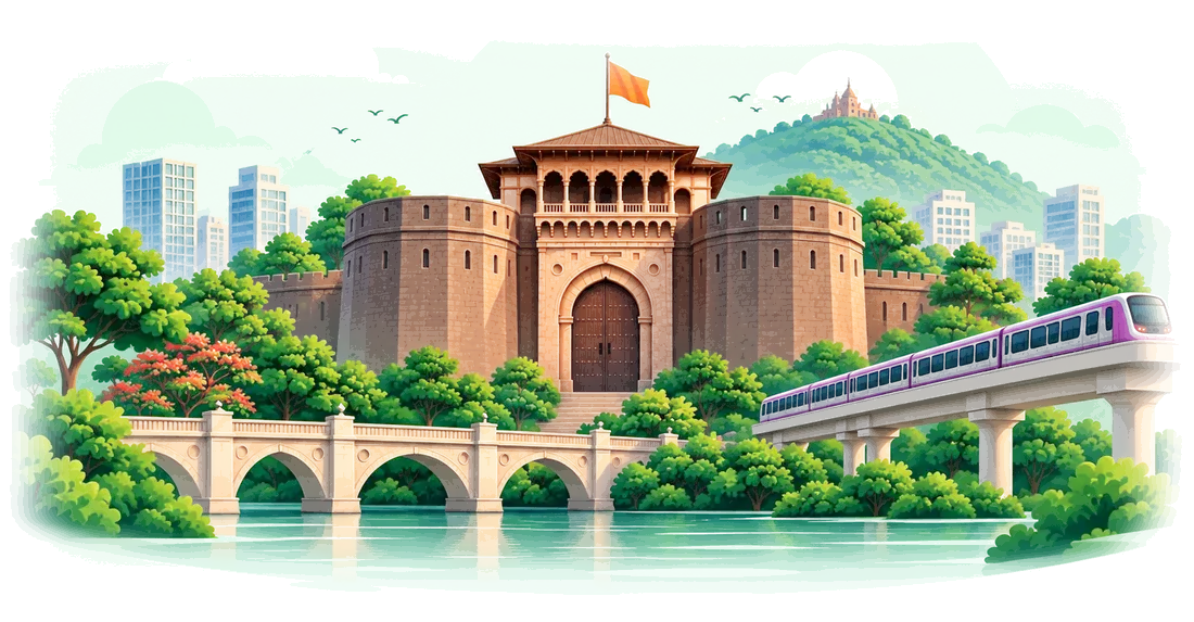 Pune skyline and landmarks