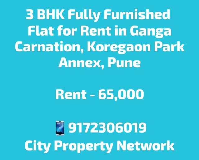 3 BHK flat for rent in Koregaon Park Pune — no brokerage owner direct